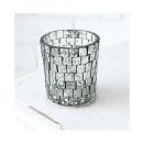 ブロックチェック・シリンダーベース 6個セット フラワーベース モザイク おしゃれ モダン 花瓶