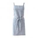 ストライプエプロン ブルー リネン ナチュラル 料理 キッチン 通販