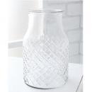 クロスカッティング・シリンダーベース 2個セット 花瓶 ガラス エレガント カービング おしゃれ