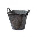 ブリキプランターバケツ 小 植木鉢 ガーデニング インテリア 庭 ゴミ箱 通販