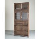 キャビネット アンティーク家具 おしゃれ 木製 シェルフ コレクションケース ディスプレイ 北欧調