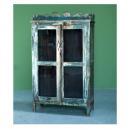 キャビネット アンティーク家具 おしゃれ 木製 シェルフ 棚 シャビー グリーン フレンチ 優美