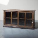 ショーケース アンティーク家具 おしゃれ 木製 ガラスケース ディスプレイ ダークブラウン こげ茶