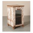 ミニキャビネット アンティーク家具 おしゃれ 木製 ガラス シャビー ショーケース ラック ホワイト