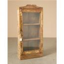 ミニキャビネット アンティーク家具 おしゃれ 木製 ガラス シャビー ナチュラル ショーケース