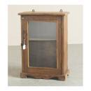 ミニキャビネット アンティーク家具 おしゃれ 木製 壁掛け フレーム ガラス カントリー調 ラック