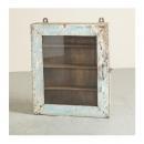 ミニキャビネット アンティーク家具 おしゃれ 木製 壁掛け フレーム ガラス シャビー グリーン