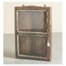 ミニキャビネット アンティーク家具 おしゃれ 木製 壁掛け フレーム ガラス シャビー 3色