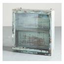 ミニキャビネット アンティーク家具 おしゃれ 木製 壁掛け フレーム ガラス シャビー グリーン