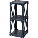 スリムラック 黒 ブラック お洒落 木製 ノスタルジー 2段 インダストリアル