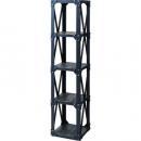 スリムラック 黒 ブラック お洒落 木製 ノスタルジー 4段 インダストリアル