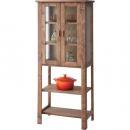 食器棚 ナチュラル ヨーロピアン 収納 天然木 棚 キャビネット キッチン 茶 ブラウン シェルフ