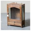 ミニキャビネット アンティーク家具 おしゃれ 木製 ナチュラル ガラス 北欧テイスト エレガント