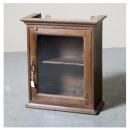 ミニキャビネット アンティーク家具 おしゃれ 木製 壁掛け ナチュラル ガラス ラック カントリー調