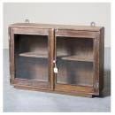 ミニキャビネット アンティーク家具 おしゃれ 木製 壁掛け ナチュラル ガラス 棚 ノスタルジック