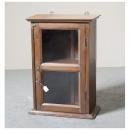 ミニキャビネット アンティーク家具 おしゃれ 木製 壁掛け シンプル ガラス ラック 北欧テイスト