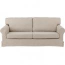 カバーリングソファ(2人掛) カウチ  木フレーム ファブリックソファ 布 ベージュ　　　　　