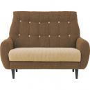 ソファ(2人掛) 布製 ブラウン 茶 ナチュラル 木製 ファブリックソファ リビング　