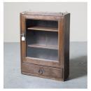 ミニキャビネット アンティーク家具 おしゃれ 木製 壁掛け シンプル ガラス ノスタルジック 和風