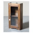 ミニキャビネット アンティーク家具 おしゃれ 木製 壁掛け スリム ガラス ラック カントリー調