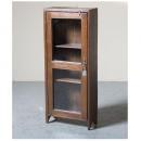 ミニキャビネット アンティーク家具 おしゃれ 木製 壁掛け スリム ガラス ラック ヨーロピアン調