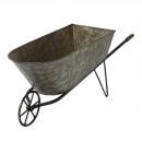 GARAGE METAL WHEELBARROW ブリキ グレー ガーデン雑貨 おしゃれ 高さ19