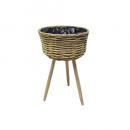 ラタンスタンドバスケットA ラタン ガーデン雑貨 ナチュラル プランタースタンド 高さ540