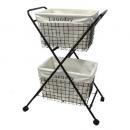 2step ランドリーキャスター ランドリーバスケット シンプル ラック アイアン 高さ900