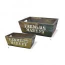 リサイクルオールドボックス04 set2 ナチュラル プランターカバー 幅260~300