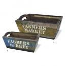 リサイクルオールドボックス05 set2 ナチュラル プランターカバー 幅285~320