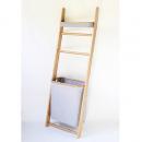 グリーンeco ウォールストレージラック シンプル ランドリー 収納 ファブリック 竹 雑貨 グレー