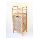 グリーンeco ストレージラック シンプル ランドリー 収納 ファブリック 竹 雑貨 グレー