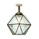 シーリングライト ステンドグラス 多角形 クリアー 電球無し