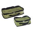 トラベルパッキングケース 消臭 抗菌 コンパクト収納 CAMP柄 アウトドア キャンプ カーキ