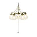 ペンダントライト シャンデリア風 雫 5灯 電球付き クラックガラス クリアガラス