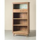 シェルフ アンティーク家具 おしゃれ 木製 4段 ナチュラル 棚 グリーン スリムラック 高さ167