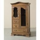 キャビネット アンティーク家具 おしゃれ 木製 シェルフ 棚 ガラス ヨーロピアン調 高さ151