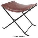 レザー折りたたみチェア スツール 椅子 持運び 家具 ブラウン 高さ44 通販