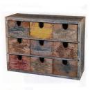 アンティーク調 小ぶりな9マスシェルフ 工具箱 シャビーシック 木製 お洒落 ラック 棚