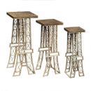 パリスクエアスタンド　3サイズセット  シャビー アンティーク風 机 木製