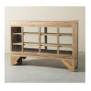 ショーケース アンティーク家具 おしゃれ 木製 ディスプレイ ミディアムブラウン 幅156