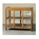 ショーケース アンティーク家具 おしゃれ 木製 ディスプレイ ミディアムブラウン 幅113