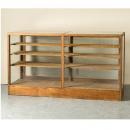 ショーケース アンティーク家具 おしゃれ 木製 ディスプレイ ミディアムブラウン 幅180