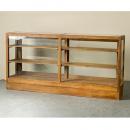 ショーケース アンティーク家具 おしゃれ 木製 ディスプレイ ミディアムブラウン 幅200