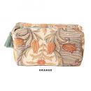 プリントポーチ オレンジ 雑貨 持ち運び サブバッグ 収納 小物 幅18.5 通販