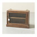 ミニキャビネット アンティーク家具 おしゃれ 木製 ブラウン シンプル ガラス ラック 高さ34