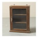 ミニキャビネット アンティーク家具 おしゃれ 木製 ブラウン シンプル ガラス ラック 高さ62