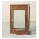 ミニキャビネット アンティーク家具 おしゃれ 木製 ブラウン シンプル ガラス ラック 高さ75