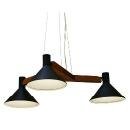 ペンダントライト 3灯 カフェ オフィス 角度調節 ブラック 電球付き