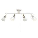 シーリングライト 暖かい明かり 4灯 ホワイト セード角度調節 電球付き